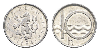 Чехия 10 геллеров 1994 KM 6 алюминий UNC 4651-555