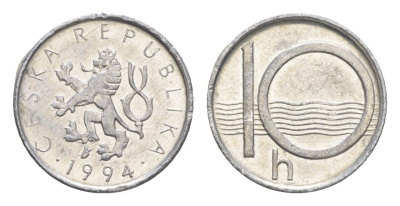 Чехия 10 геллеров 1994 KM 6 алюминий UNC 4651-555