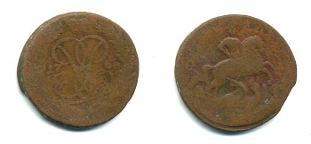 РОССИЯ 1 КОПЕЙКА 1760 медь 61-833