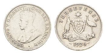 Австралия 3 пенса 1926 Георг V (1910-1936) KM 24 серебро 4669-548