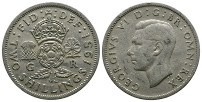 Великобритания 2 шиллинга (флорин) 1951 Георг VI (1936-1952) KM 878, Spink 4107 медно-никель 4607-722