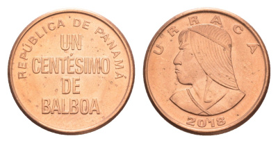 Панама 1 сентесимо 2018 Уррака KM 125 цинк плакированный медью UNC 4643-1233