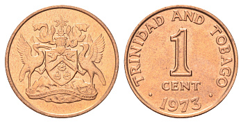 Тринидад и Тобаго 5 центов 1977 райская птица KM 30 бронза  UNC  M74-19