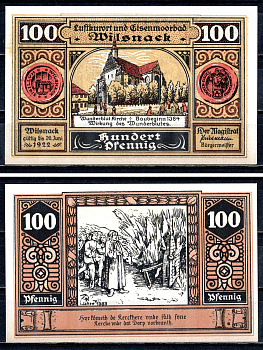 Вильснак (Пруссия, Бранденбург) 100 пфеннигов 1922 2193-49-1-2