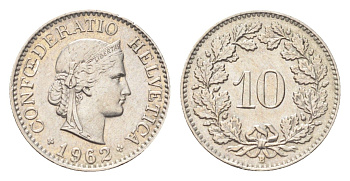 Швейцария 10 раппенов 1962 B KM 27 медно-никель 4705-856