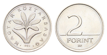 Венгрия 2 форинта 1994 KM 693 медно-никель UNC 4705-1154