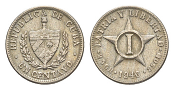Куба 1 сентаво 1946 KM 9.2 медно-никель 4636-655