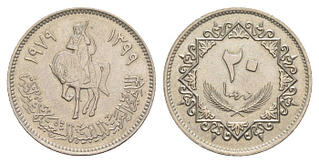 Ливия 20 дирхамов 1979 KM 21 сталь плакированная медно-никелем 4544-1024