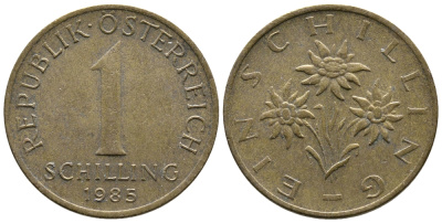 Австрия 1 шиллинг 1985 KM 2886 алюминиевая бронза 51-1825