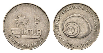 Куба 5 сентаво 1981 KM 412.1 медно-никель 4643-666