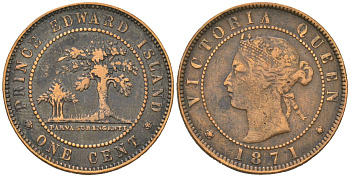 Остров Принца Эдуарда, Канада 1 цент 1871 Виктория (1837-1901) KM 4 бронза 65-746