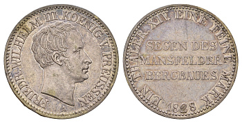 Пруссия 1 талер 1828 A, Фридрих Вильгельм III (1797-1840) KM 417 серебро 00-814-17