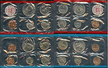 США официальные наборы из 11 монет и жетона монетного двора 1972 D, P, Джон Кеннеди KM MS 132   UNC  8-2-03-23