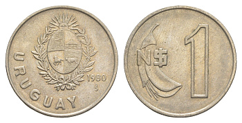 Уругвай 1 песо 1980 KM 74 медно-никель 4637-1241