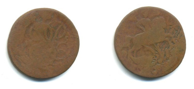 РОССИЯ 1 КОПЕЙКА 1757 медь 61-133