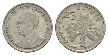 Гамбия 25 бутутов 1971 KM 11 медно-никель 4641-945