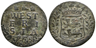 НИДЕРЛАНДЫ ЗАПАДНАЯ ФРИЗИЯ 1 ДУИТ 1765 KM 125 медь 84-626