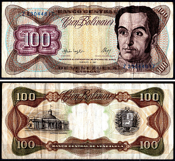 Венесуэла 100 боливаров 1987 Pick 66a бумага 3295-81-3-2