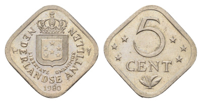 Нидерландские Антильские острова (Нидерландские Антилы) 5 центов 1980 Юлиана (1948-1980) KM 13 медно-никель UNC 4675-845