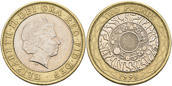 Великобритания 2 фунта 1998 Елизавета II (1952-2022) KM 994, Spink 4570 (K9) (K9) биметалл 81-1033