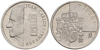 Испания 1 песета 1998 Хуан Карлос I KM 832 алюминий    4160-332