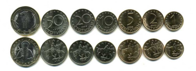 Болгария лот из 7 монет 1999-2002 1, 2, 5, 10, 20 и 50 стотинок, 1 лев UNC N2-16
