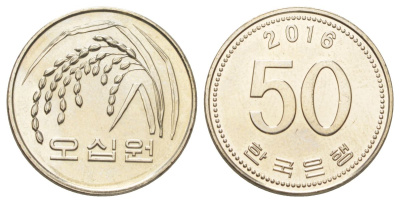 Южная Корея 50 вон 2016 KM 34 медь цинк никель UNC 4617-458