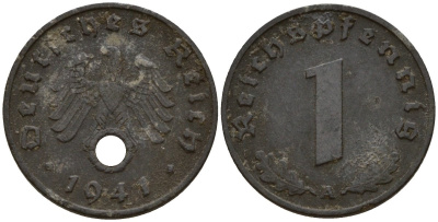 Германия 1 рейхспфенниг 1941 A KM 97, J. 369 цинк 4154-928