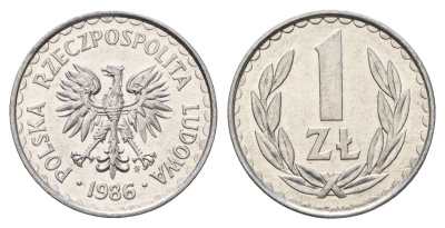 Польша 1 злот 1986 Y 49.1 алюминий UNC 4119-1257