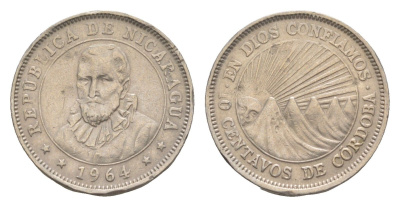Никарагуа 10 сентаво 1964 KM 17.2 медно-никель 4640-1015