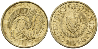 Кипр 1 цент 1994 KM 53.3 никель латунь 4174-1157