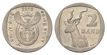 ЮАР 2 ранда 2010 KM 498 медь плакированная никелем 4628-241