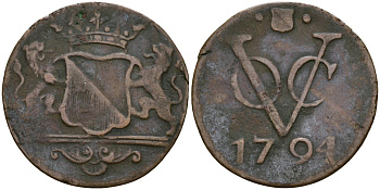 Нидерландская Восточная Индия 1 дуит 1794 Утрехт KM 111.1 медь 4132-223