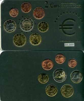 Финляндия евронабор из 8 монет 2007 2 евро юбилейные биметалл UNC 00-00