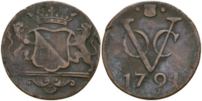 Нидерландская Восточная Индия 1 дуит 1794 Утрехт KM 111.1 медь 4132-223