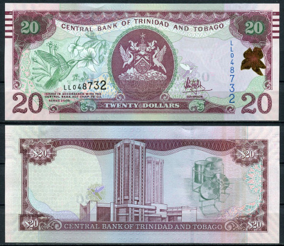 Тринидад и Тобаго 20 долларов 2006 Pick 49 c бумага UNC (пресс) 447-59-2