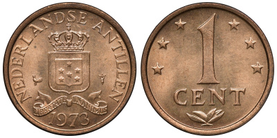 Нидерландские Антилы 1 цент 1973 Юлиана (1948-1980) KM 8 бронза UNC 4118-434