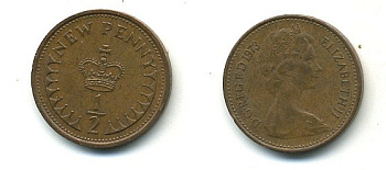 Великобритания 1/2 пенни 1973 Елизавета II (1952-2022) КМ 914, Spink 4239 бронза 4110-1662
