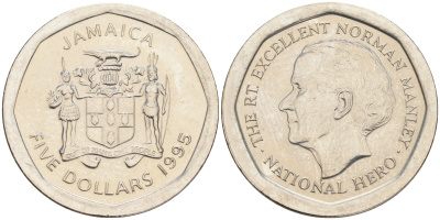 ЯМАЙКА 5 ДОЛЛАРОВ 1995 KM 163 сталь 4556-913