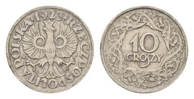Польша 10 грошей 1923 год-тип Y 11 никель 4627-155