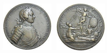 ПРУССИЯ МЕДАЛЬ 1757 БИТВЫ В МОЛДОВЕ, 48 мм, 40,23 гр бронза 1072-1-41