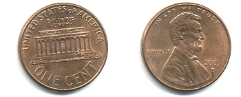 США 1 ЦЕНТ 2003 D ЛИНКОЛЬН KM 201b цинк плакированный медью 86-452