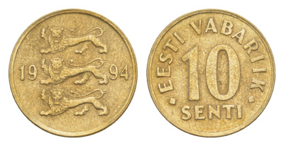 Эстония 10 сентов 1994 KM 22 латунь UNC 4647-114