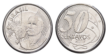 Бразилия 50 сентаво 2017 KM 651a нержавеющая сталь UNC 4642-1156