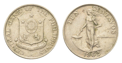 Филиппины 10 сентаво 1962 KM 188 медь цинк никель 4705-752