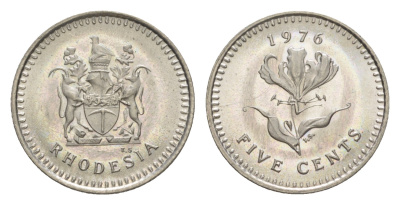 Родезия 5 центов 1976  KM 13 медно-никель  UNC  4640-913