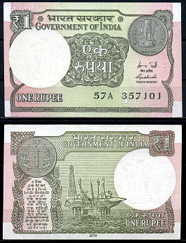 Индия 1 рупия 2015 нефтяная платформа Pick 117 a бумага UNC (пресс) 446-23-1