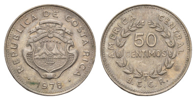 Коста-Рика 50 сентимо 1978 KM 189.3 медно-никель 4670-1256