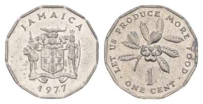 Ямайка 1 цент 1977 KM 64 алюминий aUNC 4649-1047