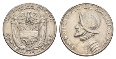 Панама 1/4 бальбоа (25 сентесимо) 1975 KM 11.2a медь плакированная медно-никелем aUNC 4642-646